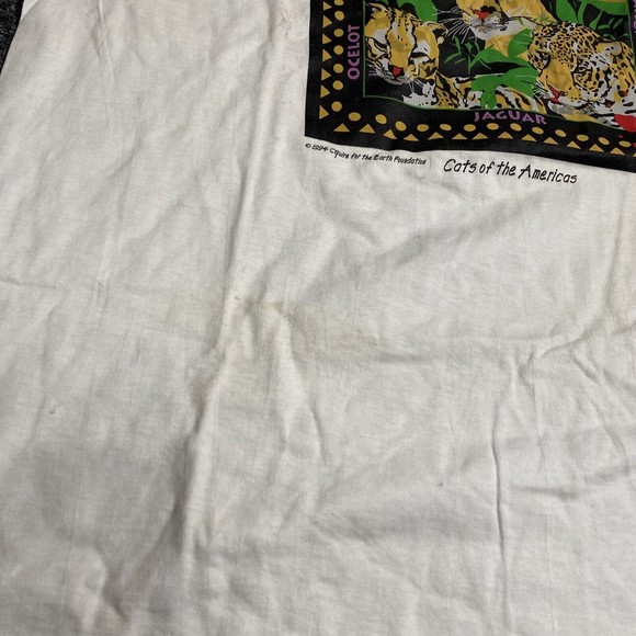 Vintage 94  Cats Predators Single Stitch Shirt XL Earth Foundation Alore USA Tag - Picture 5 of 12